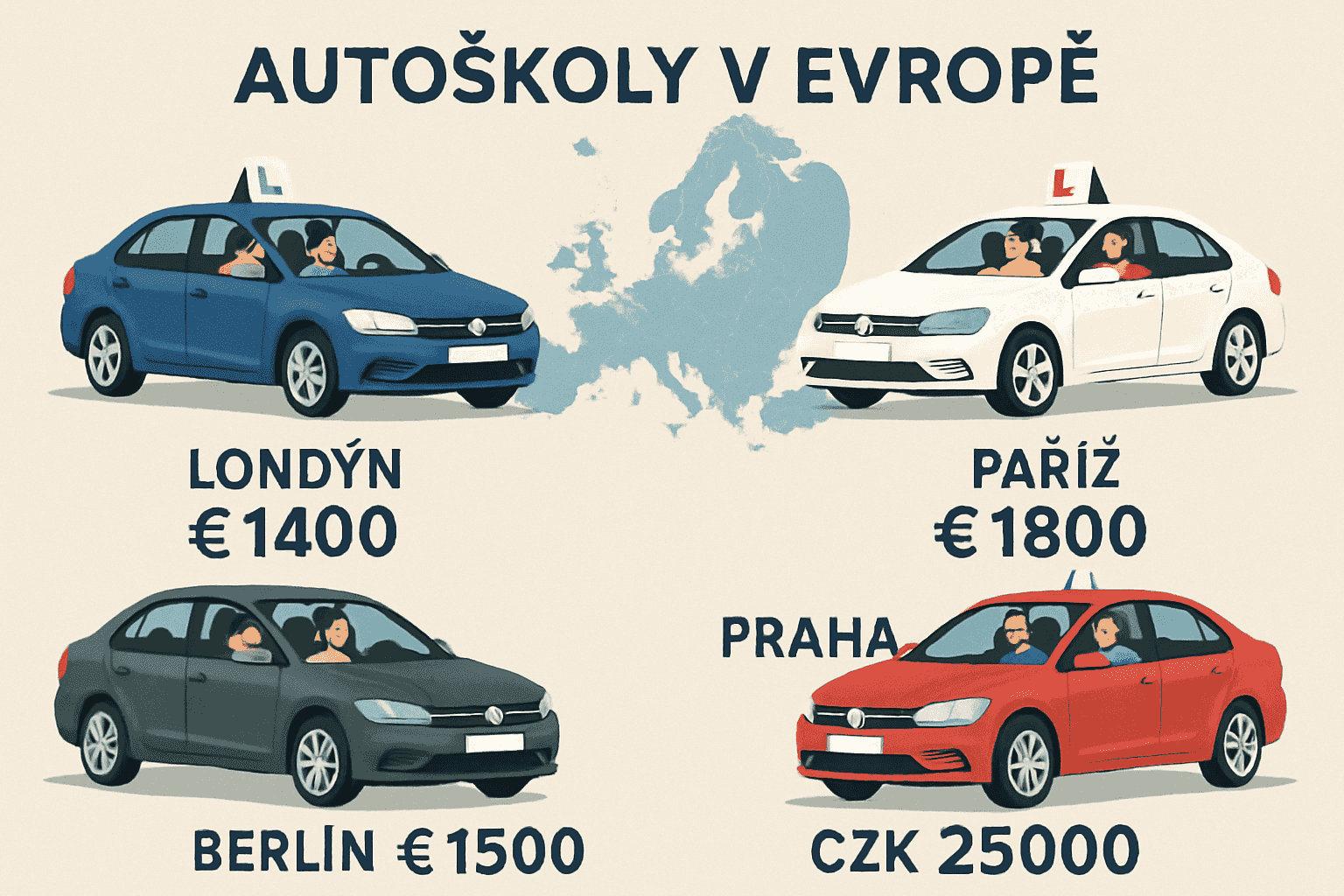 Ceny autoškol v Česku vs. zahraničí: Proč nejsou naše běžné kurzy tak drahé?