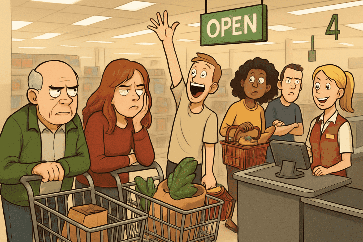 Co dělat, když se otevře nová pokladna? Češi a jejich nezdvořilosti