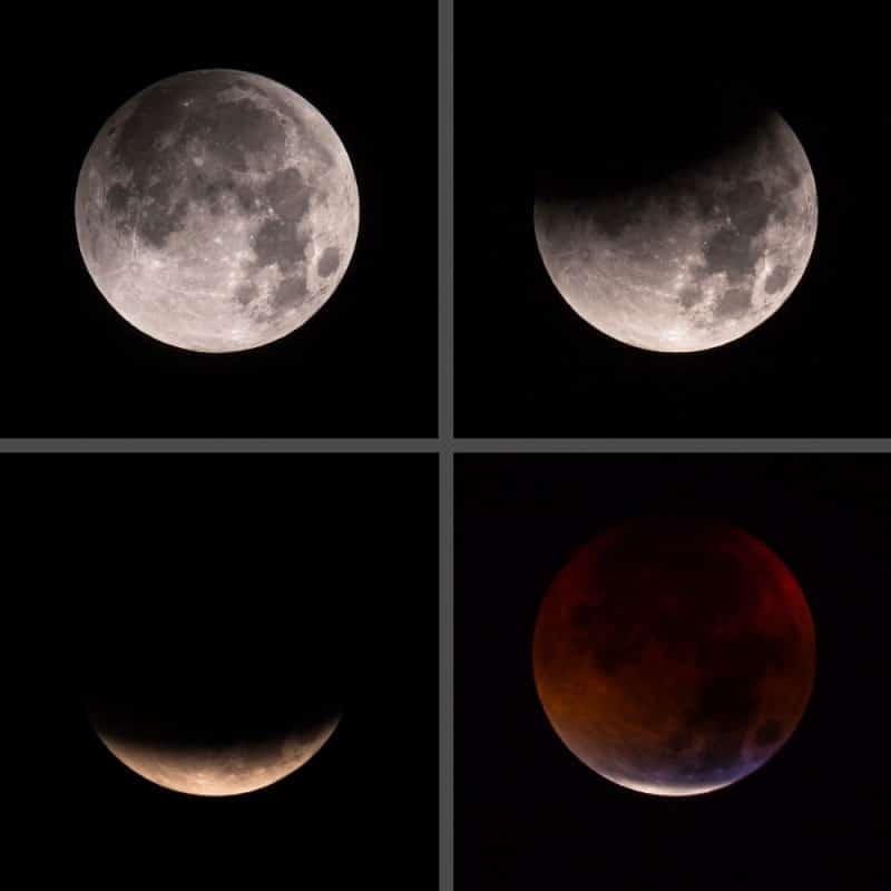 Proč Měsíc během zatmění září modře a červeně?