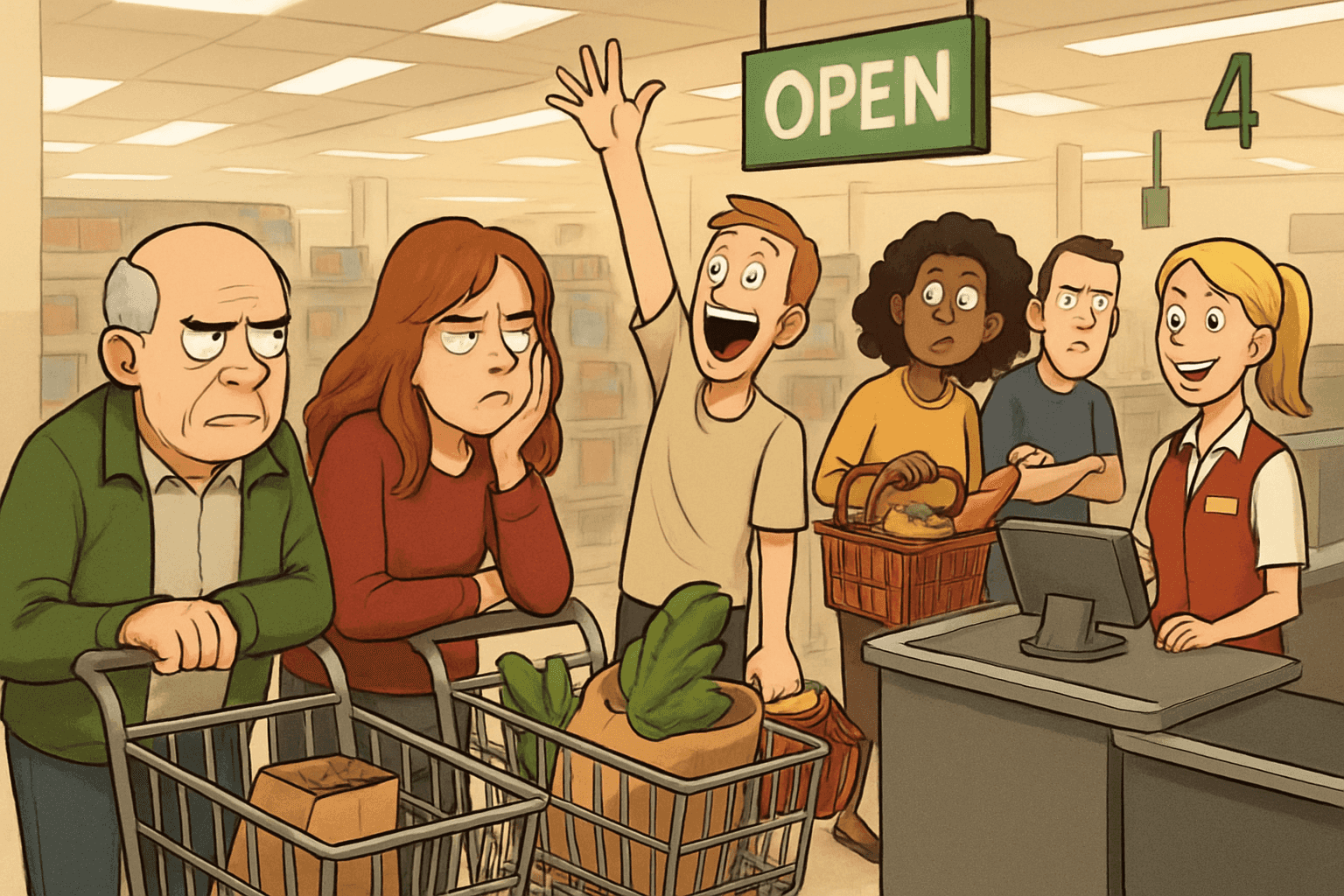 Co dělat, když se otevře nová pokladna? Češi a jejich nezdvořilosti